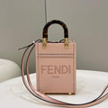 Fendi 8BS051 Mini Sunshine Pink laminated leather shopper - Default Title - View 1