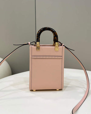 Fendi 8BS051 Mini Sunshine Pink laminated leather shopper - Default Title - View 3