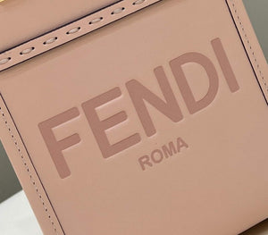 Fendi 8BS051 Mini Sunshine Pink laminated leather shopper - Default Title - View 5