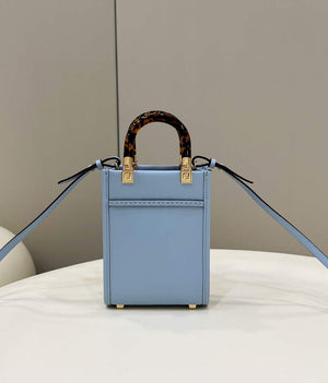 Fendi 8BS051 Mini Sunshine Blue laminated leather shopper - Default Title - View 2