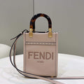 Fendi 8BS051 Mini Sunshine Light Pink laminated leather shopper - Default Title - View 1