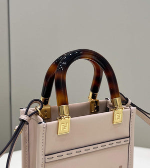 Fendi 8BS051 Mini Sunshine Light Pink laminated leather shopper - Default Title - View 3
