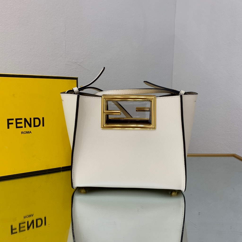 Fendi 8BS054 fendi way small Beige Leather Bag