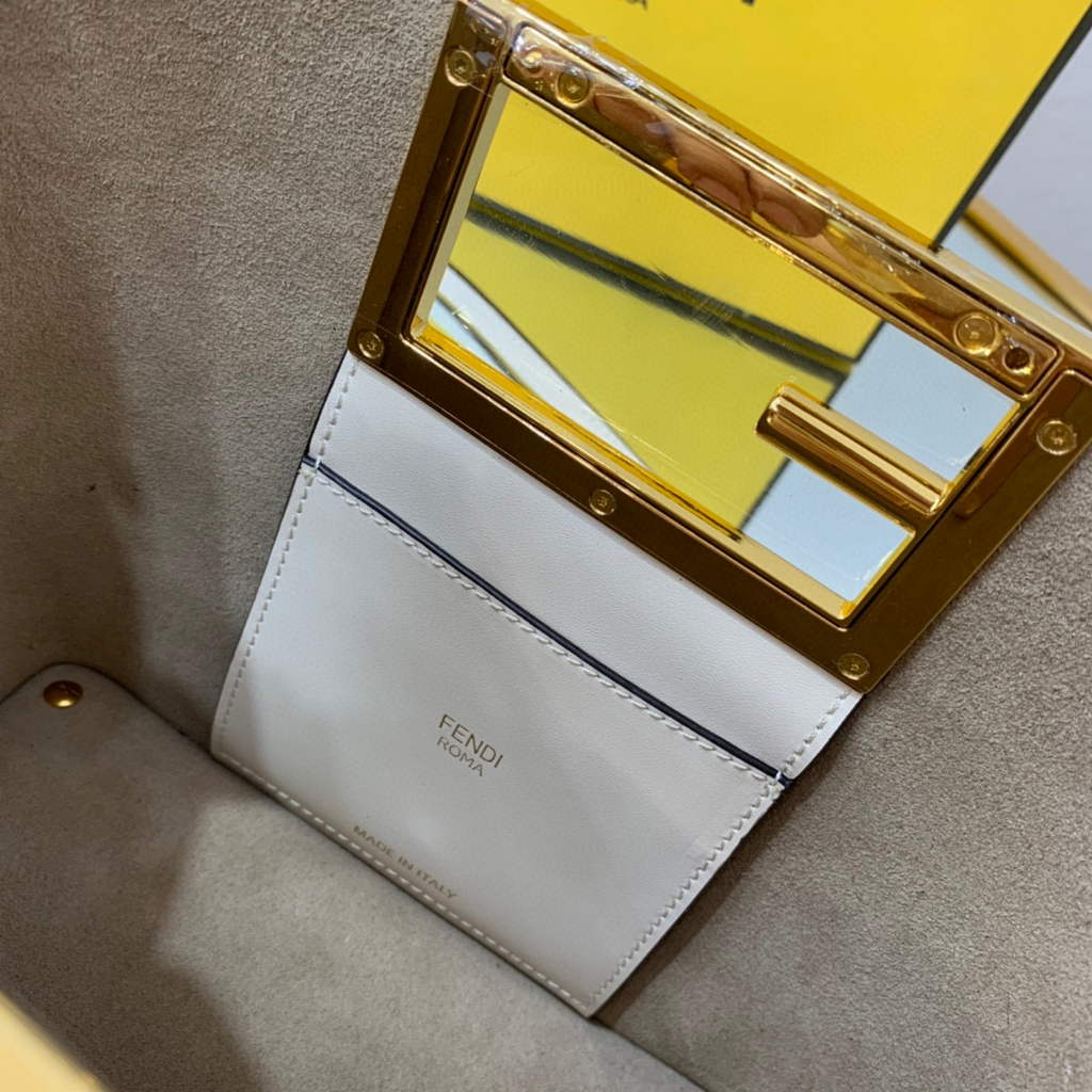 Fendi 8BS054 fendi way small Beige Leather Bag