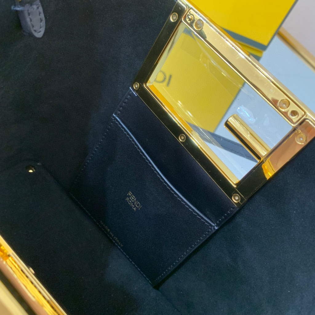 Fendi 8BS054 fendi way small Black Leather Bag