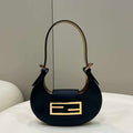 Fendi 8BS065 Fendi Cookie Black leather mini Croissant bag 8556 - Default Title - View 1