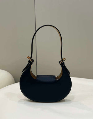 Fendi 8BS065 Fendi Cookie Black leather mini Croissant bag 8556 - Default Title - View 2