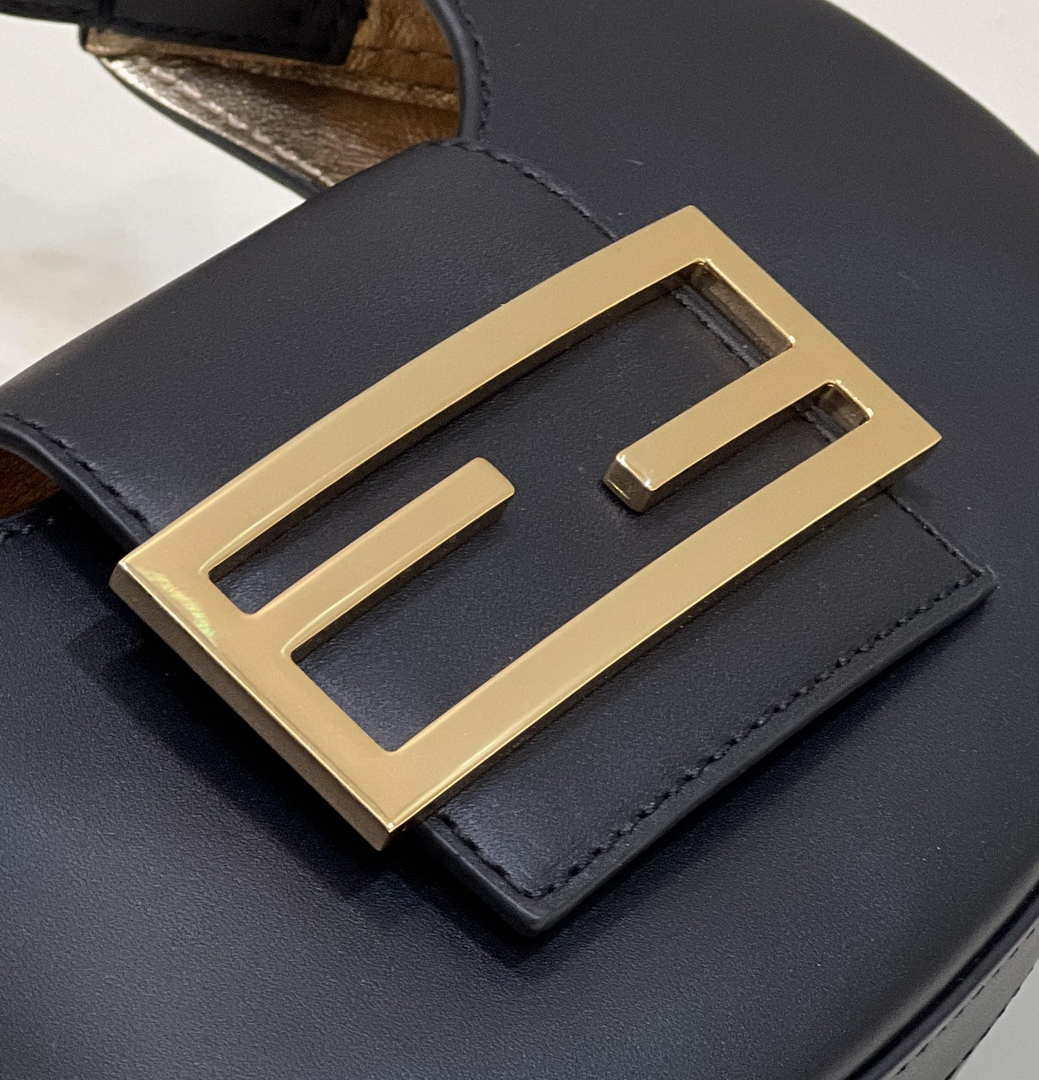 Fendi 8BS065 Fendi Cookie Black leather mini Croissant bag 8556 - Default Title - View 5