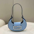 Fendi 8BS065 Fendi Cookie Blue leather mini Croissant bag 8556 - Default Title - View 1