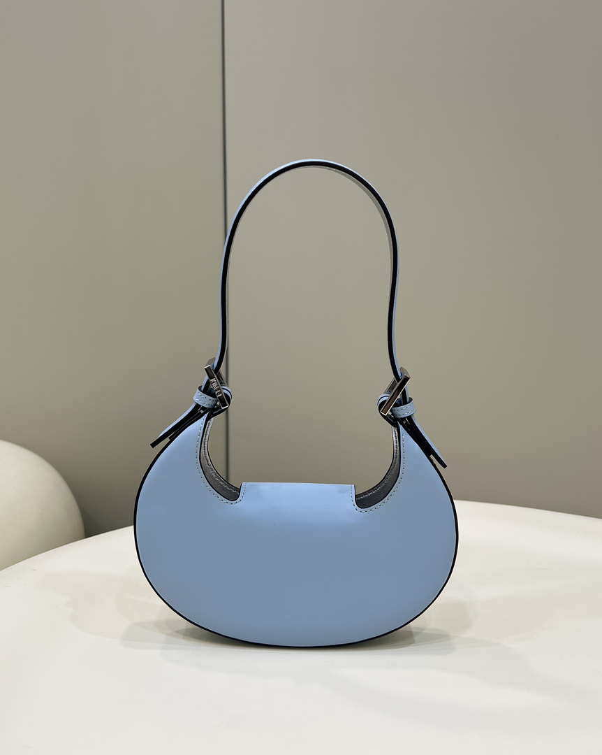 Fendi 8BS065 Fendi Cookie Blue leather mini Croissant bag 8556