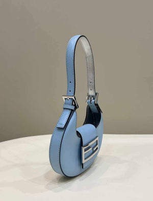 Fendi 8BS065 Fendi Cookie Blue leather mini Croissant bag 8556 - Default Title - View 3