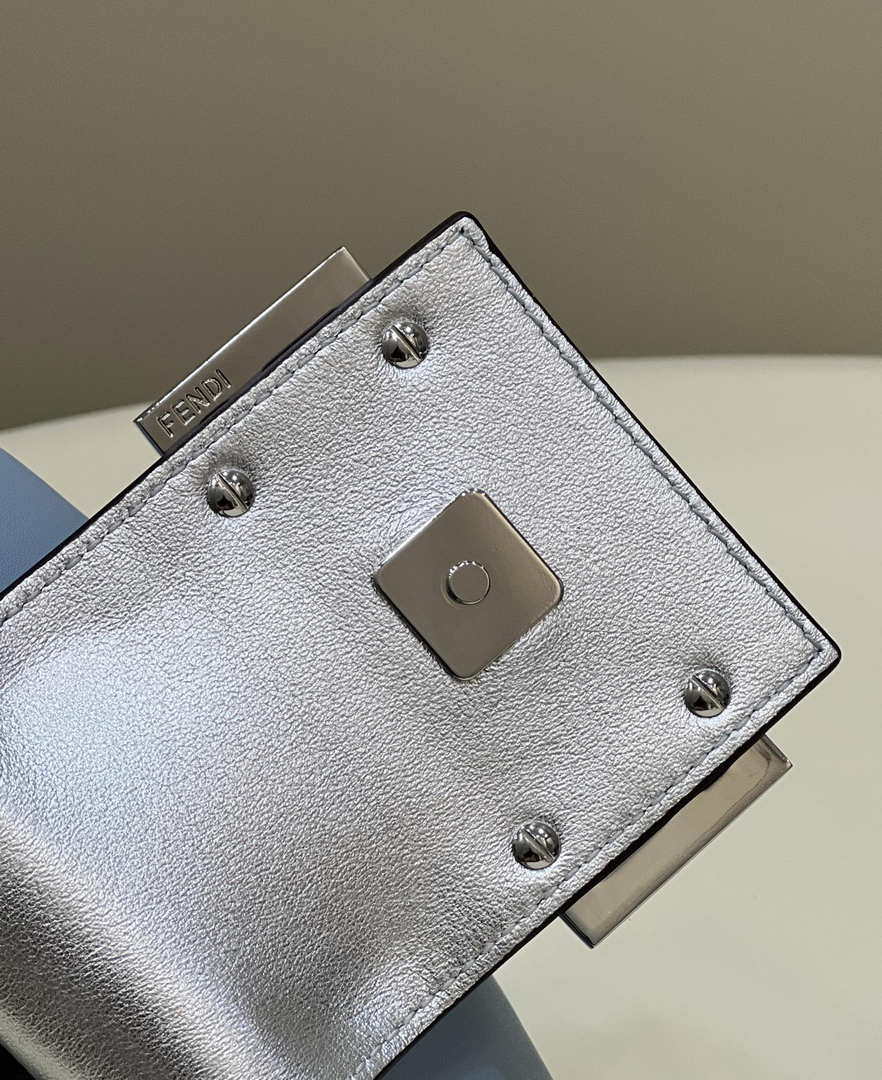 Fendi 8BS065 Fendi Cookie Blue leather mini Croissant bag 8556 - Default Title - View 6
