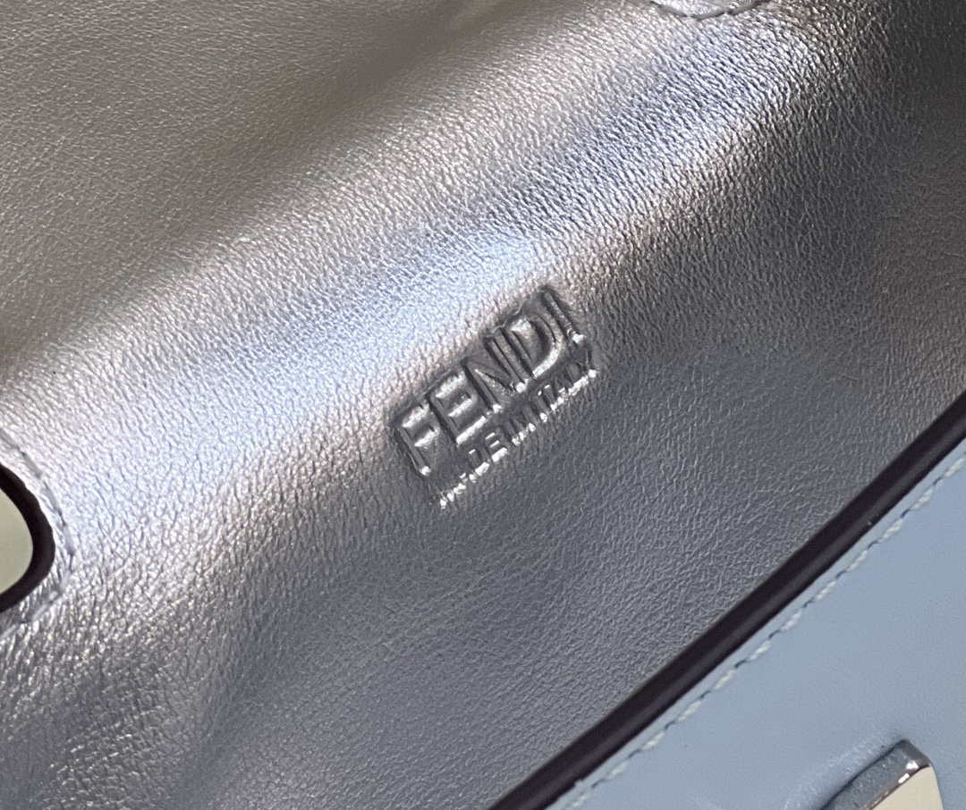 Fendi 8BS065 Fendi Cookie Blue leather mini Croissant bag 8556 - Default Title - View 7