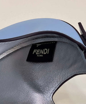 Fendi 8BS065 Fendi Cookie Blue leather mini Croissant bag 8556 - Default Title - View 8