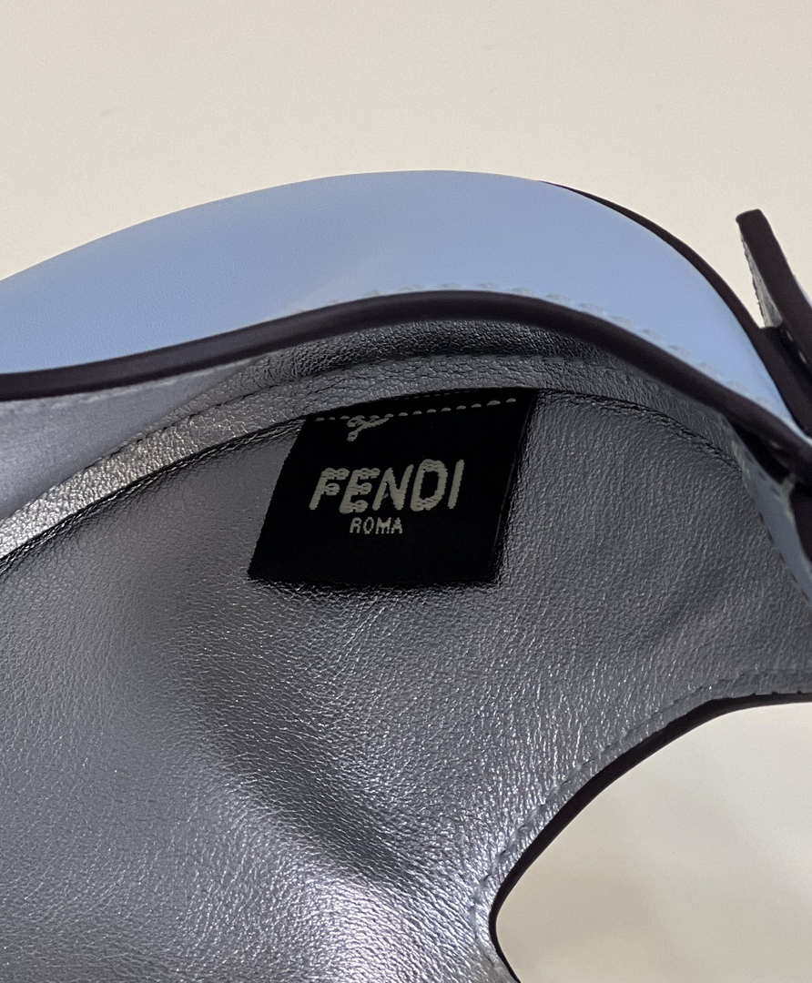 Fendi 8BS065 Fendi Cookie Blue leather mini Croissant bag 8556