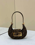 Fendi 8BS065 Fendi Cookie Brown FF fabric mini Croissant bag 8556