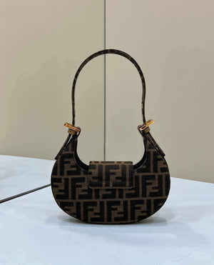 Fendi 8BS065 Fendi Cookie Brown FF fabric mini Croissant bag 8556 - Default Title - View 2