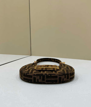 Fendi 8BS065 Fendi Cookie Brown FF fabric mini Croissant bag 8556 - Default Title - View 3