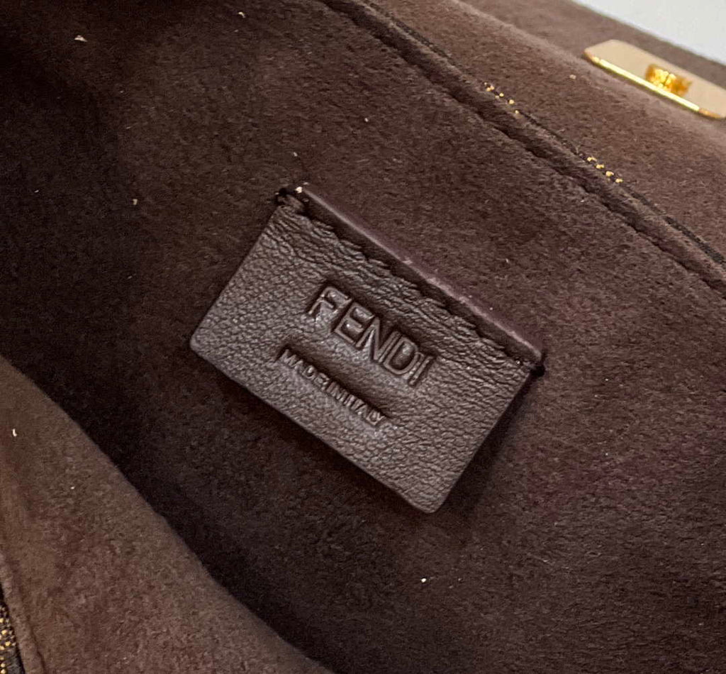 Fendi 8BS065 Fendi Cookie Brown FF fabric mini Croissant bag 8556