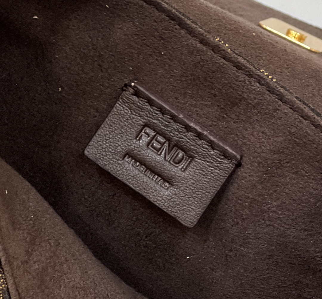 Fendi 8BS065 Fendi Cookie Brown FF fabric mini Croissant bag 8556