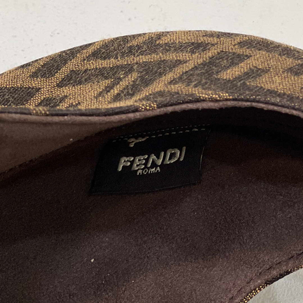 Fendi 8BS065 Fendi Cookie Brown FF fabric mini Croissant bag 8556
