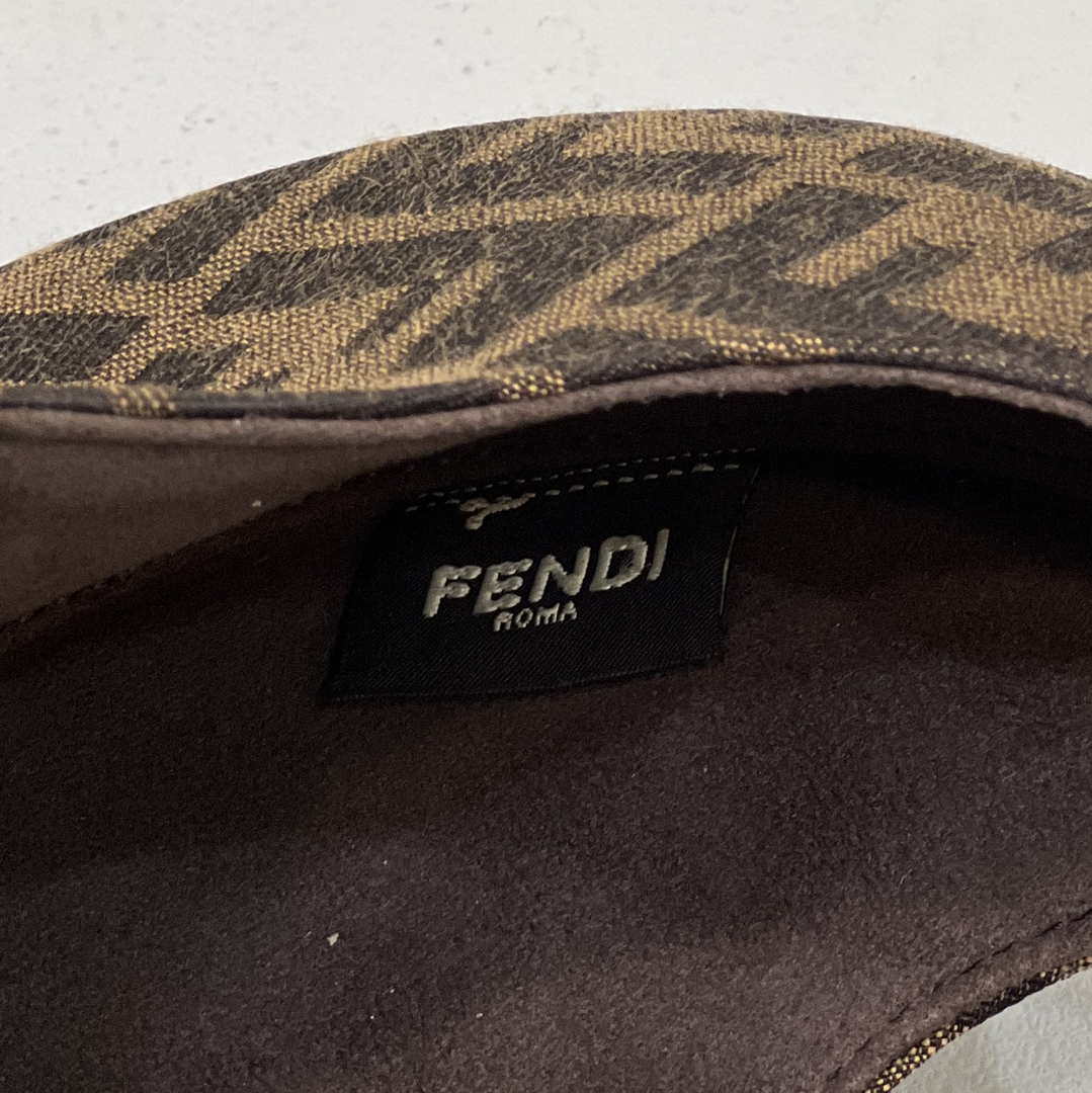 Fendi 8BS065 Fendi Cookie Brown FF fabric mini Croissant bag 8556