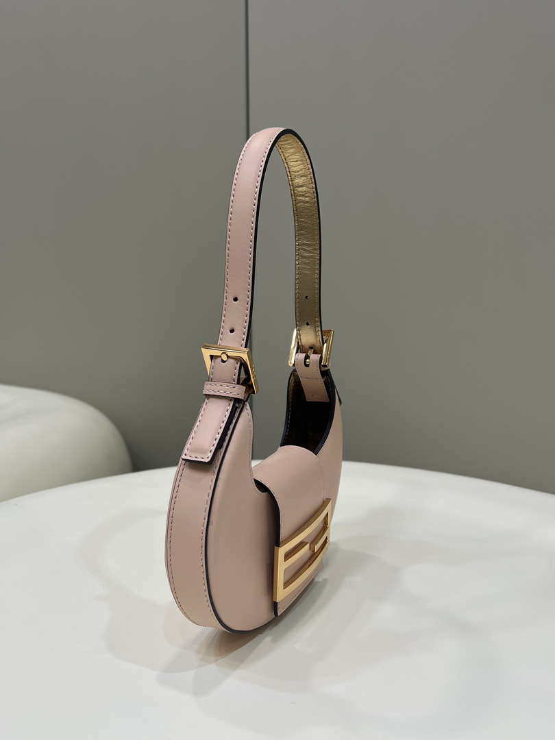 Fendi 8BS065 Fendi Cookie Pink leather mini Croissant bag 8556 - Default Title - View 3