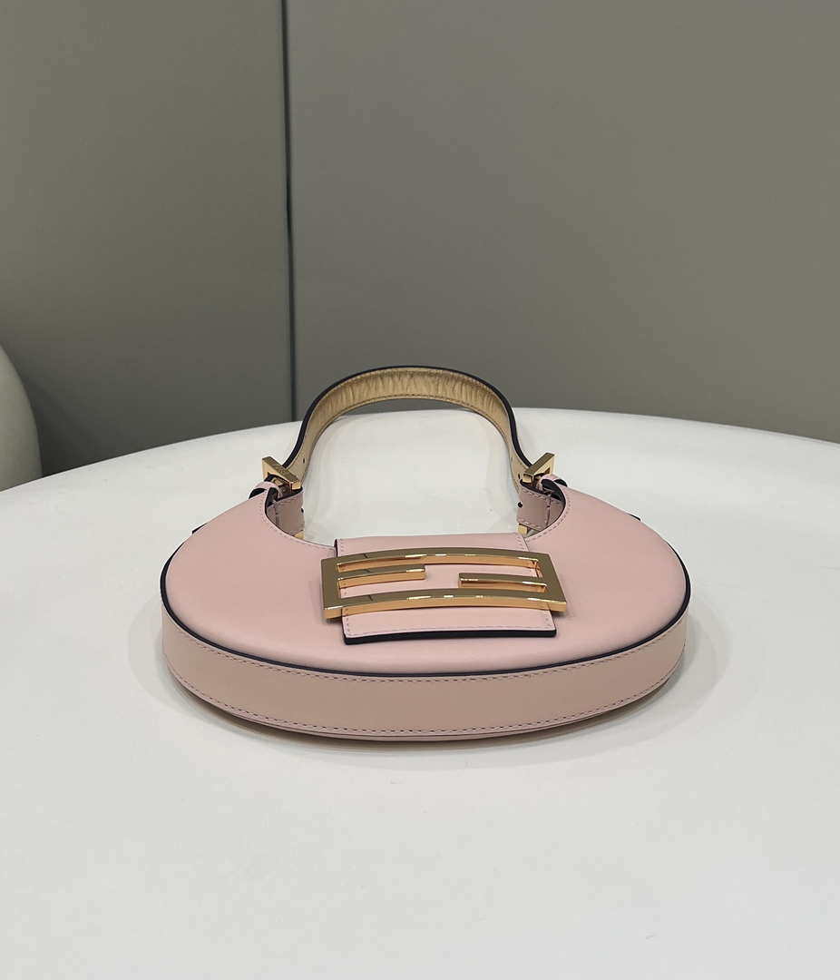 Fendi 8BS065 Fendi Cookie Pink leather mini Croissant bag 8556