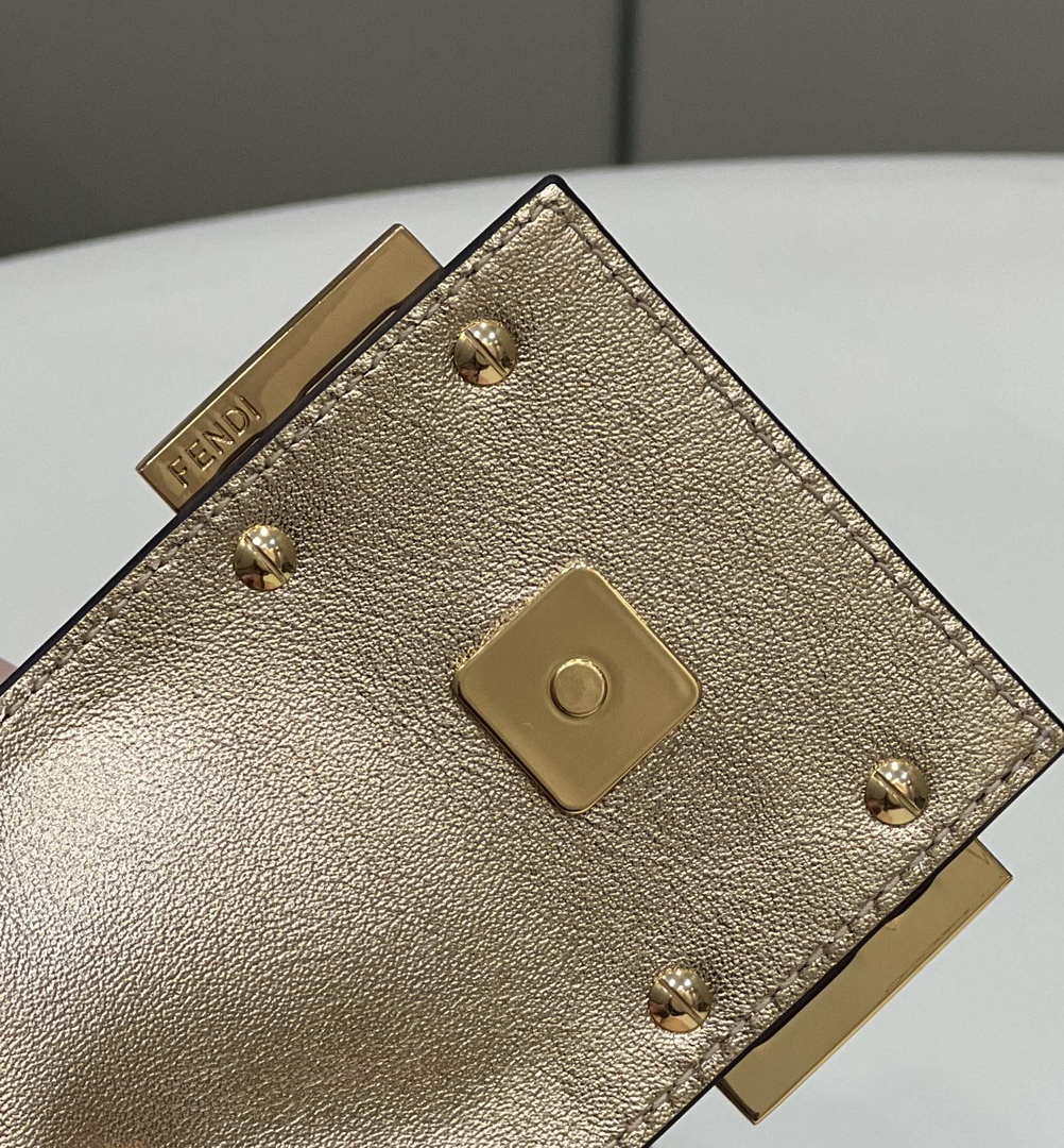 Fendi 8BS065 Fendi Cookie Pink leather mini Croissant bag 8556