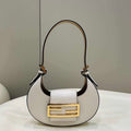 Fendi 8BS065 Fendi Cookie White leather mini Croissant bag 8556 - Default Title - View 1