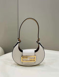 Fendi 8BS065 Fendi Cookie White leather mini Croissant bag 8556