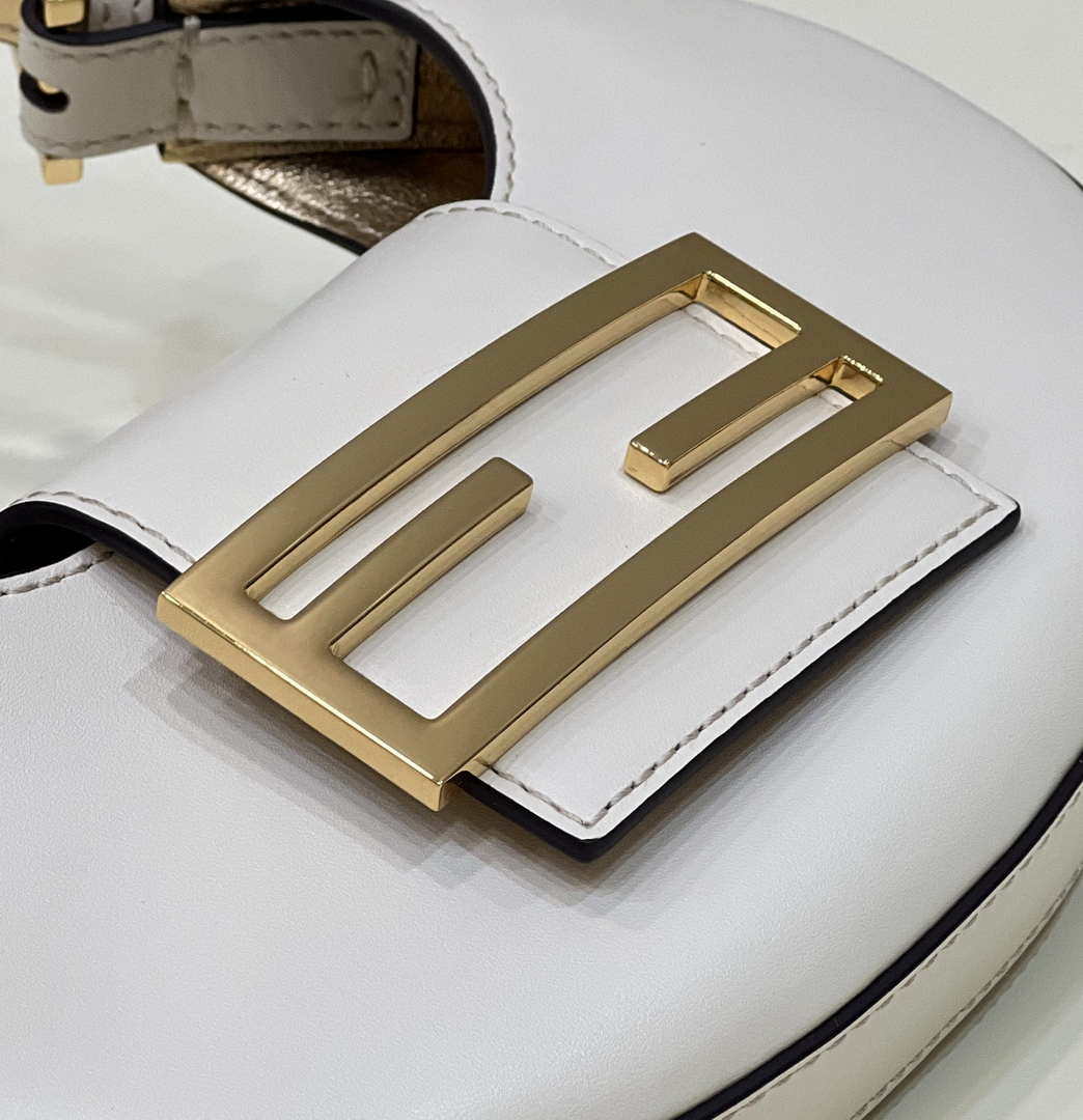 Fendi 8BS065 Fendi Cookie White leather mini Croissant bag 8556 - Default Title - View 5