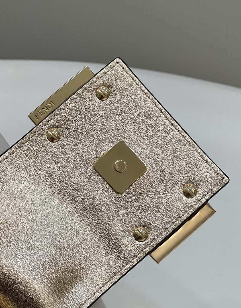 Fendi 8BS065 Fendi Cookie White leather mini Croissant bag 8556 - Default Title - View 6