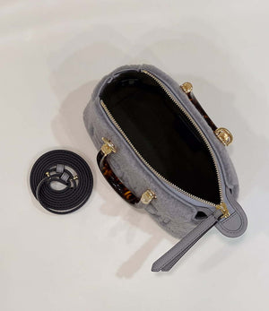 Fendi 8BS067 By The Way Mini Light grey sheepskin small Boston bag - Default Title - View 9