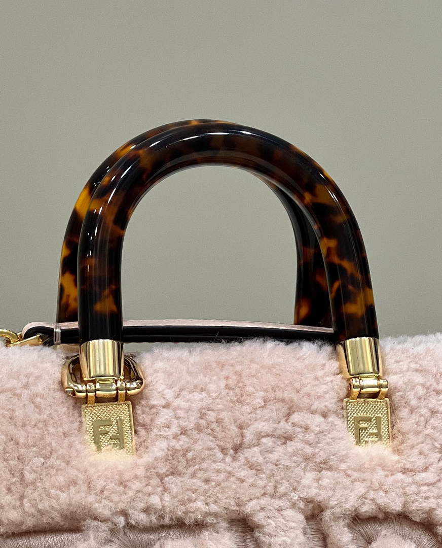 Fendi 8BS067 By The Way Mini Light Pink sheepskin small Boston bag
