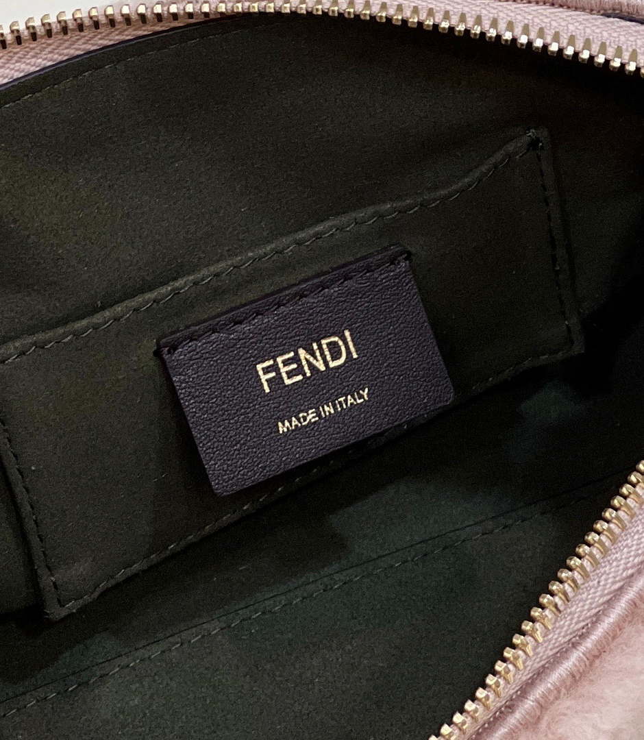Fendi 8BS067 By The Way Mini Light Pink sheepskin small Boston bag - Default Title - View 8