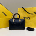 Fendi 8BS067 By The Way Mini Small Boston bag in mint Black leather - Default Title - View 1