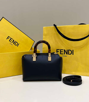 Fendi 8BS067 By The Way Mini Small Boston bag in mint Black leather - Default Title - View 2