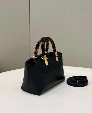 Fendi 8BS067 By The Way Mini Small Boston bag in mint Black leather - Default Title - View 3