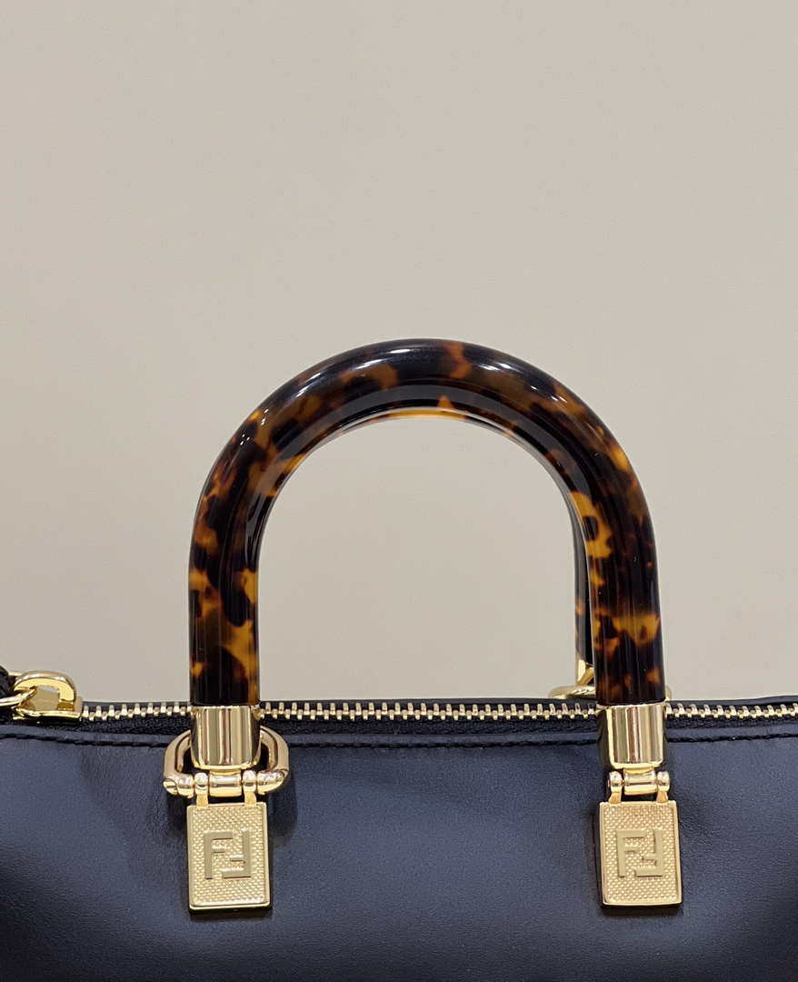 Fendi 8BS067 By The Way Mini Small Boston bag in mint Black leather