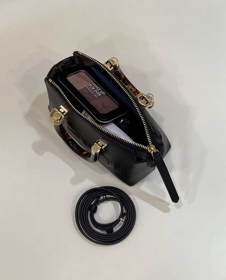 Fendi 8BS067 By The Way Mini Small Boston bag in mint Black leather