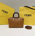 Fendi 8BS067 By The Way Mini Small Boston bag in mint Brown leather