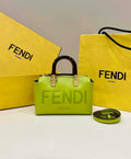 Fendi 8BS067 By The Way Mini Small Boston bag in mint Grass Green leather