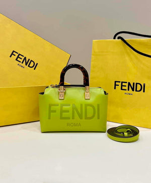 Fendi 8BS067 By The Way Mini Small Boston bag in mint Grass Green leather - Default Title - View 1