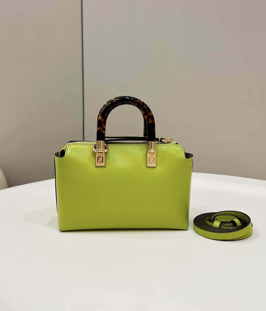 Fendi 8BS067 By The Way Mini Small Boston bag in mint Grass Green leather - Default Title - View 2