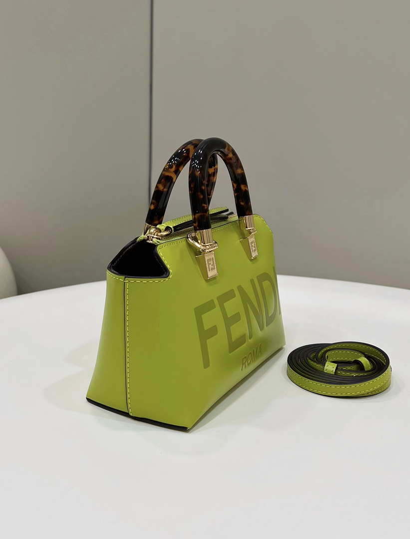 Fendi 8BS067 By The Way Mini Small Boston bag in mint Grass Green leather
