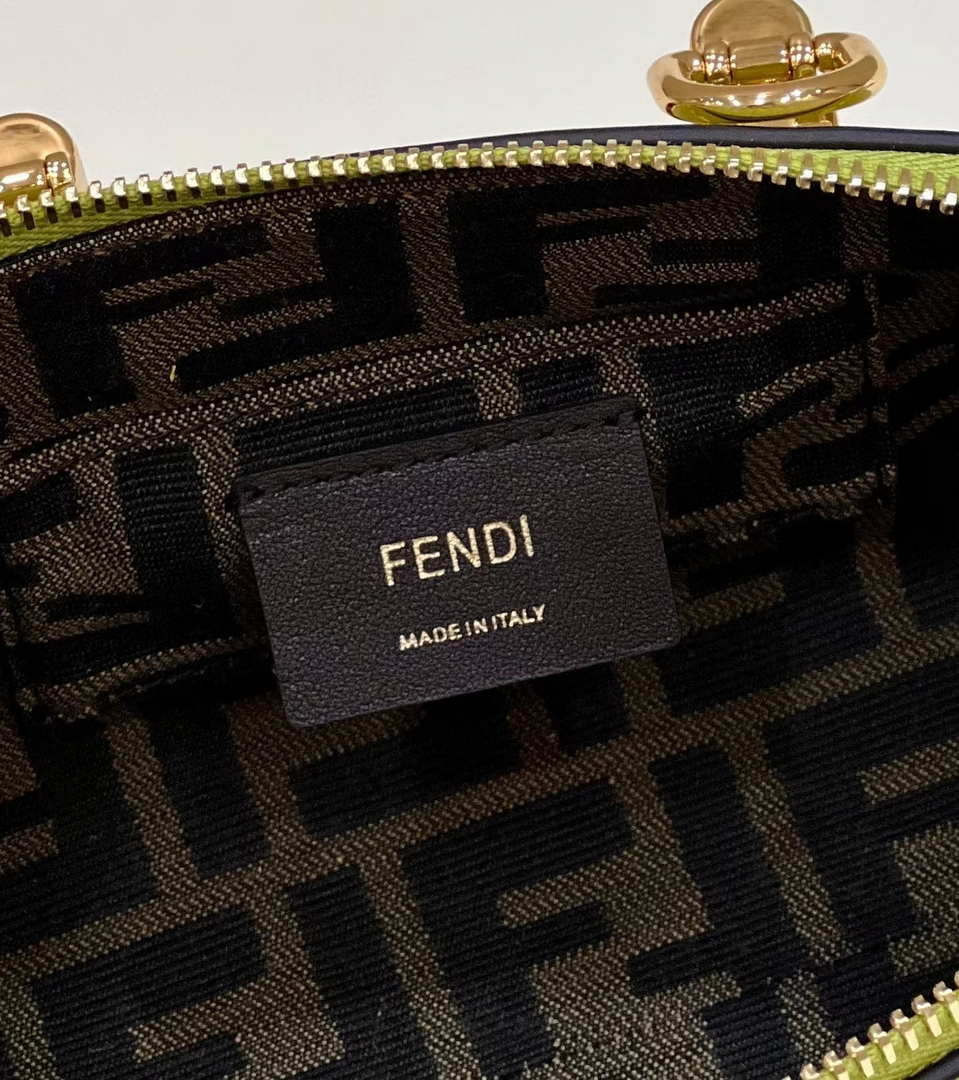 Fendi 8BS067 By The Way Mini Small Boston bag in mint Grass Green leather