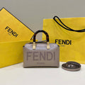 Fendi 8BS067 By The Way Mini Small Boston bag in mint Gray leather - Default Title - View 1