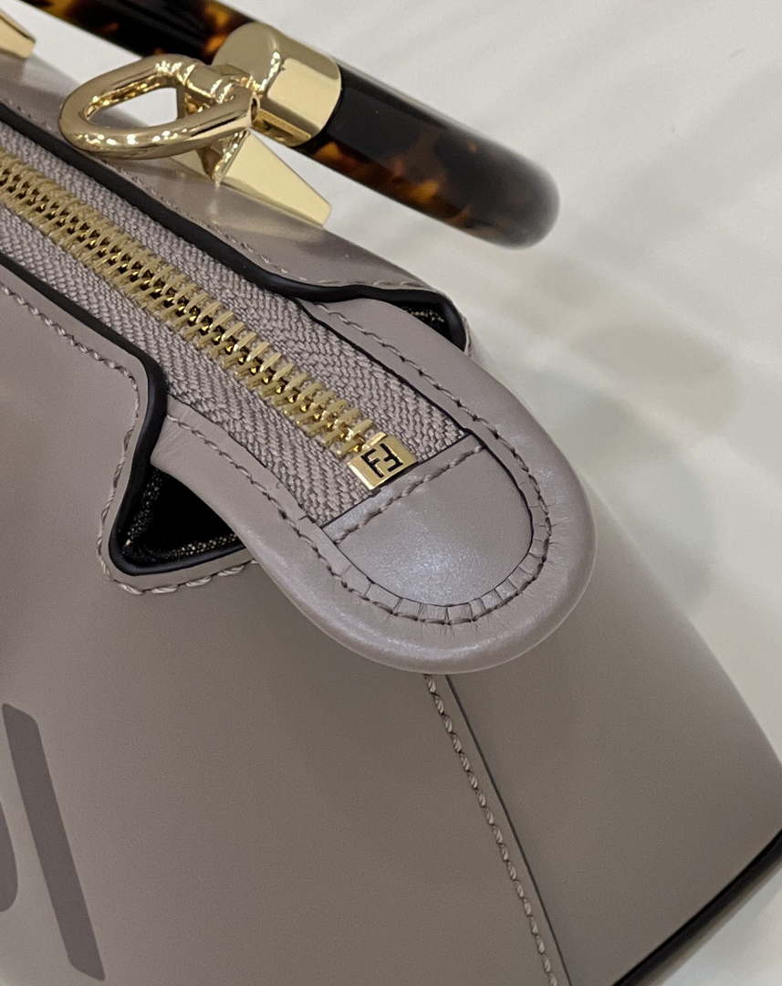 Fendi 8BS067 By The Way Mini Small Boston bag in mint Gray leather - Default Title - View 5