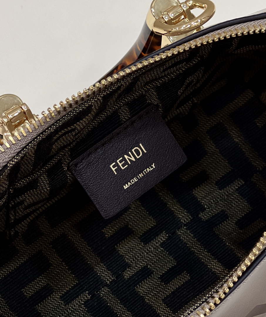 Fendi 8BS067 By The Way Mini Small Boston bag in mint Gray leather